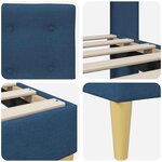 vidaXL Cadre de lit avec tête de lit Bleu 140 x 190 cm Tissu