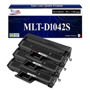 T3AZUR -3x Toners compatibles avec Samsung MLT-D1042S pour Samsung ML-1660 ML-1660N ML-1661 ML-1665 ML-1665L ML-1665W ML-1666 ML-1667