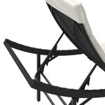 vidaXL Chaises longues lot de 2 avec coussins noir résine tressée