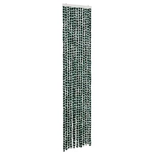 vidaXL Rideau anti-mouches vert et blanc 56x200 cm chenille