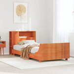 vidaXL Cadre de lit sans matelas cire marron 100x200cm bois pin massif