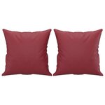 vidaXL Canapé 3 places avec oreillers bordeaux 180 cm similicuir