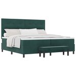 vidaXL Lit à ressorts avec tête de lit Vert foncé 200 x 200 cm Velours