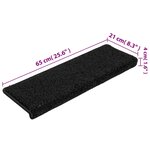vidaXL Tapis d'escalier 10 Pièces 65x21x4 cm Noir