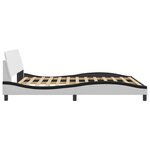 vidaXL Cadre de lit Dover blanc et noir 160x200 cm similicuir