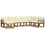 vidaXL Ensemble de canapés d'extérieur 8 pc Naturel et Crème