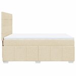 vidaXL Sommier à lattes de lit avec matelas Crème 160x200 cm Tissu