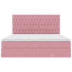 vidaXL Lit de rangement LED avec matelas Rose 180 x 200 cm Velours