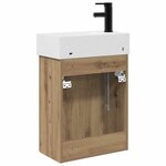 vidaXL Meuble de salle de bain avec robinet Chêne artisanal