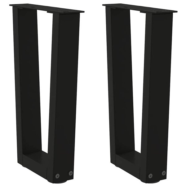 vidaXL Pieds de table basse en forme de V 2 pièces Noir 28 x (42-43 3) cm Acier