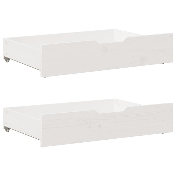 vidaXL Tiroirs sous le lit 2 Pièces blanc 80x55x17 cm bois de pin massif
