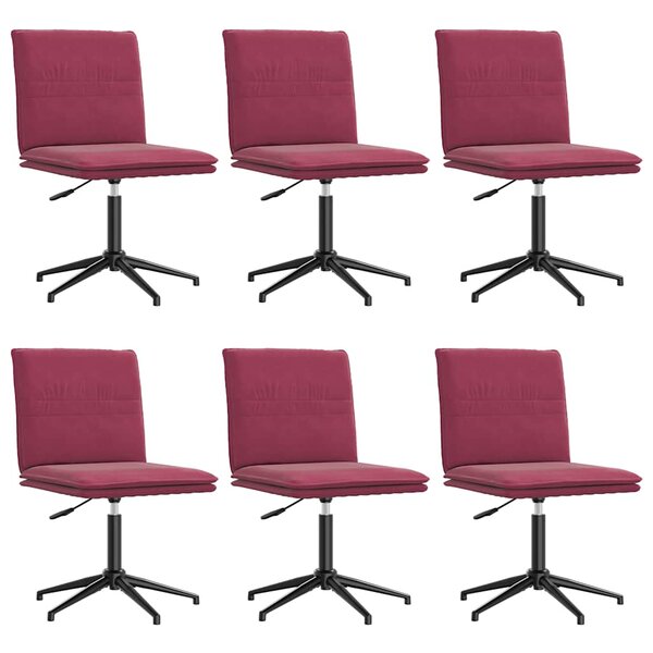 vidaXL Chaises à manger lot de 6 rouge bordeaux velours