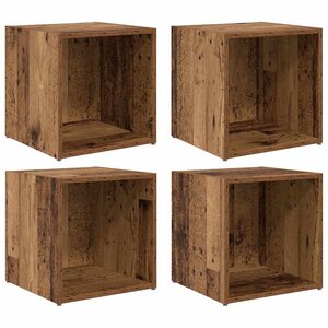 vidaXL Meubles TV - 4 Pièces en bois ancien - 37 x 35 x 37 cm - Bois d'ingénierie