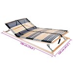 vidaXL Sommier à lattes Marron 120 x 190 cm Bois de hêtre massif