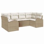vidaXL Ensemble de canapé de jardin 6 Pièces Beige Poly rotin