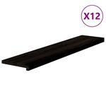 vidaXL Marches d'escalier 12 Pièces marron foncé 120x30x2 cm chêne massif