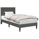 vidaXL Cadre de lit Gris foncé 90 x 200 cm Tissu en velours côtelé