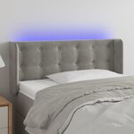 vidaXL Tête de lit à LED Gris clair 83x16x78/88 cm Velours