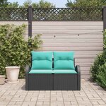 vidaXL Canapé de jardin Noir 124 x 62 x 85cm polyrotin