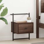 vidaXL Table de chevet murale 2 Pièces chêne marron 35x30x51 cm