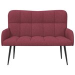 vidaXL Sofa 2 places Bordeaux 115 x 61 x 87 cm Tissu