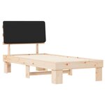 vidaXL Cadre de lit avec tête de lit rembourrée Noir 75 x 190 cm