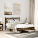 vidaXL Cadre de lit en métal sans matelas chêne fumé 120x190 cm