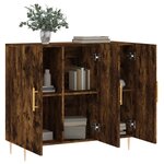 vidaXL Buffet chêne fumé 90x34x80 cm bois d'ingénierie