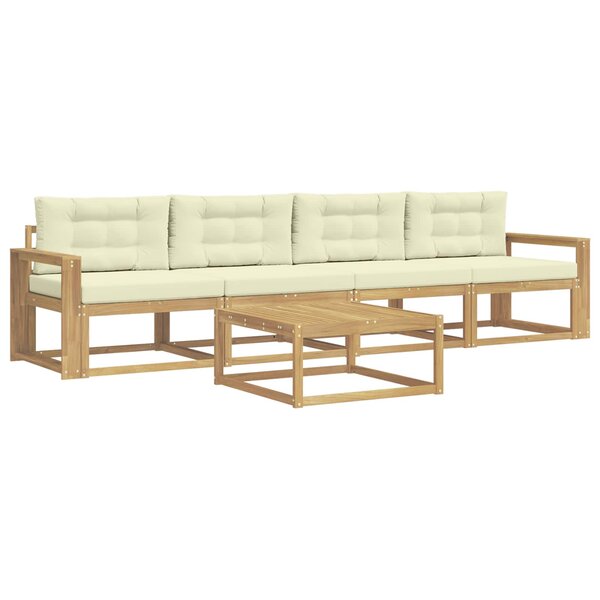 vidaXL Ensemble de canapés d'extérieur 4 pc Blanc et crème