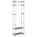 vidaXL Porte-vêtements à 3 niveaux Argenté 59x29x192 cm Aluminium