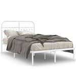 vidaXL Cadre de lit métal avec tête de lit blanc 120x190 cm