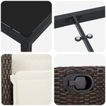 vidaXL Ensemble de jardin 5 pièces Rattan poly brun