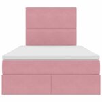 vidaXL Lit de rangement LED avec matelas Rose 120 x 200 cm Velours