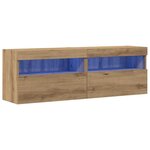 vidaXL Meuble TV mural 2 Pièces chêne artisanal 60 x 30 x 40 cm