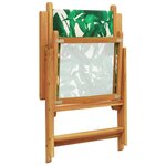 vidaXL Ensemble à manger de jardin 7 Pièces motif de feuilles tissu bois