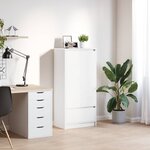 vidaXL Armoire avec tiroir blanc 55 5x34x119 5 cm bois d'ingénierie