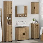vidaXL Ensemble de mobilier de salle de bain 5 Pièces Chêne artisanal
