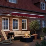 vidaXL Auvent rétractable électrique Rouge et Blanc 3 5 x 2 5 m