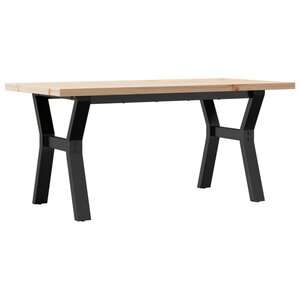 vidaXL Table basse cadre en Y 100x50x45 5 cm bois de pin massif acier