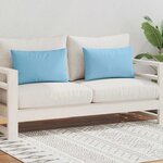 vidaXL Oreiller d'extérieur lot de 2 60 x 40 cm Bleu clair