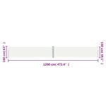 vidaXL Auvent latéral rétractable Crème 160x1200 cm