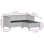 vidaXL Salon de jardin 6 Pièces avec coussins Gris Résine tressée