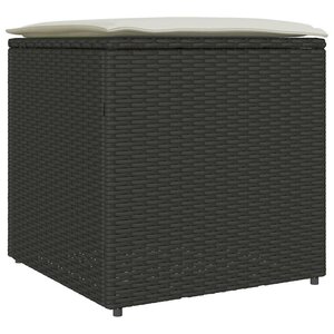vidaXL Boîte à coussins avec stockage Noir 50 x 50 x 50 cm polyrotin