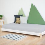 Lit simple TEENY 120 x 180 naturel et blanc