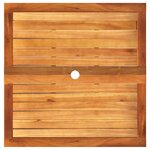 vidaXL Table de jardin beige 80x80x75 cm résine tressée et bois acacia