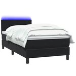 vidaXL Sommier à lattes de lit avec matelas et LED noir 90x220 cm velours