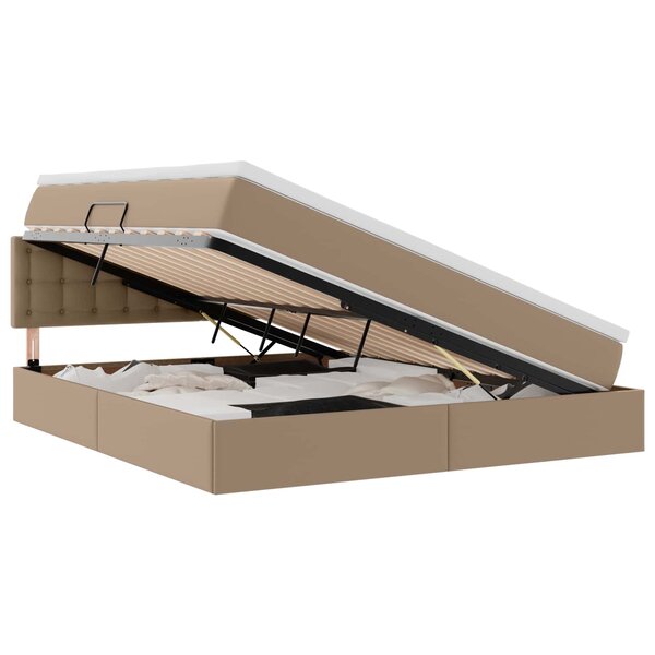 vidaXL Lit avec rangement et matelas Cappuccino 160 x 200 cm