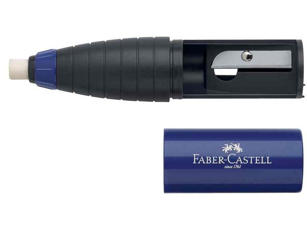 pack de 12 gomme-taille-crayons  6 rouge / 6 bleu FABER-CASTELL