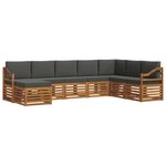 vidaXL Ensemble de canapés d'extérieur 8 Pièces Naturel et Anthracite