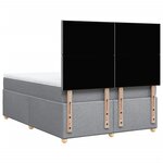 vidaXL Sommier à lattes de lit avec matelas Gris clair 140x190cm Tissu